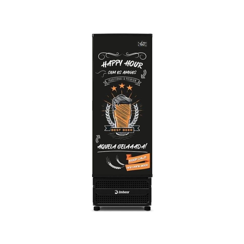 Cervejeira 569 Litros Porta Cega Preta Happy Hour CCV355 Imbera