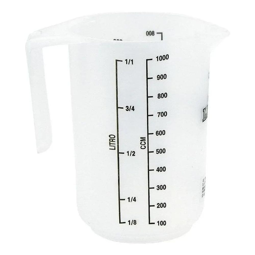 2X Jarra Medidora + Copo Medida Graduado Plastico Cor Branco