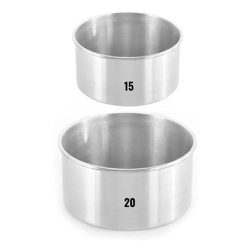 Jogo 2 Forma Assadeira Bolo Redonda Alta 15 E 20X10 Cm - E98