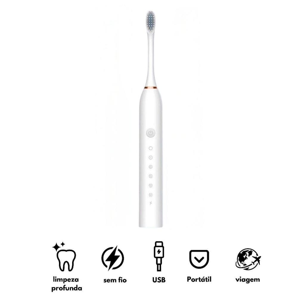 Escova Elétrica Para Limpeza Dental E Banheiro