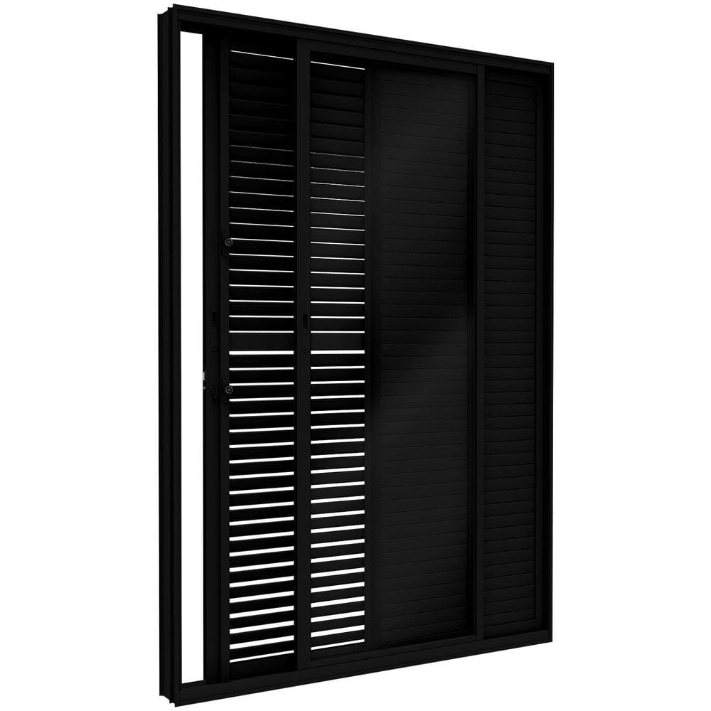 Porta de Alumíno Balcão de Correr Latera Flex 3 Folhas 214,5x150cm Lucasa Eccellente Preto