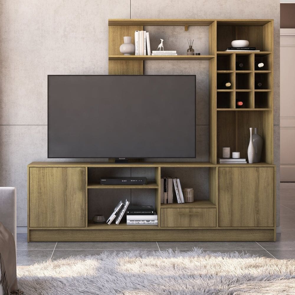 Estante para Tv 55 Polegadas 2 Portas e 1 Gaveta Irlanda Mel