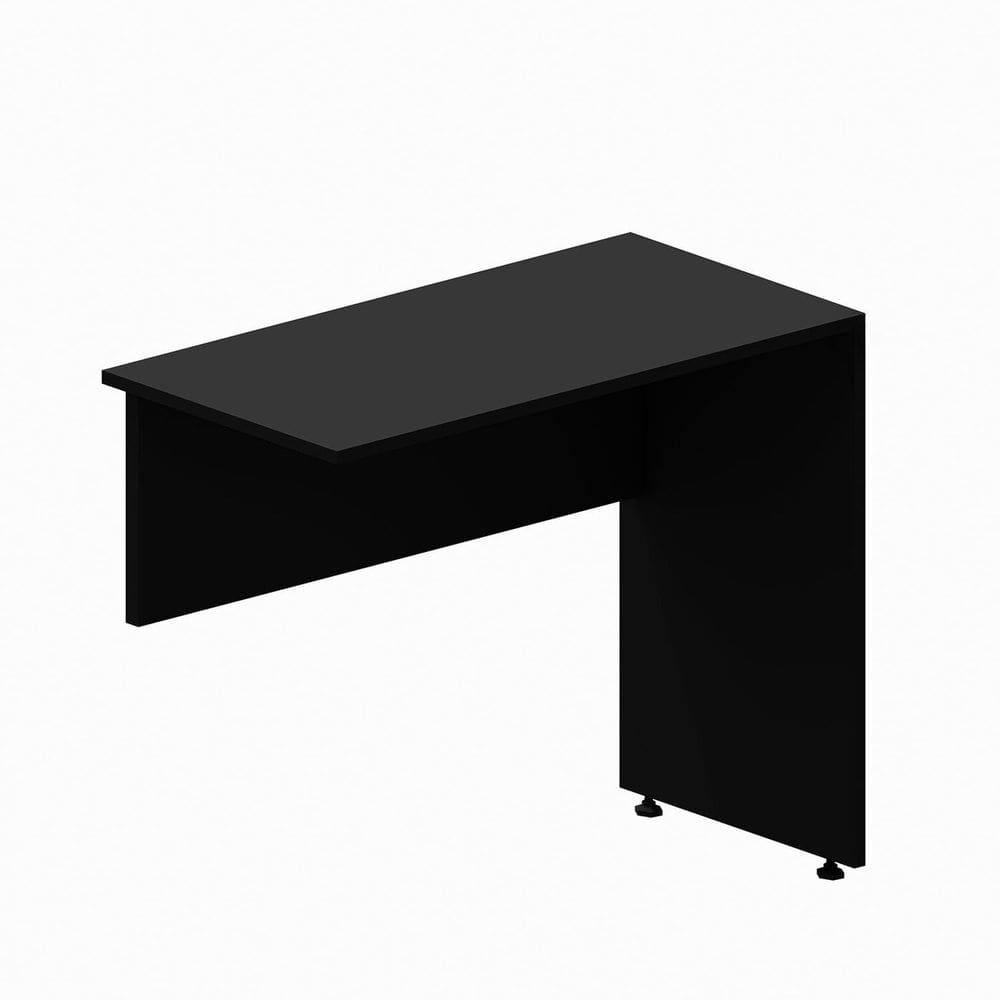 Mesa Tampo Auxiliar 90cm X 46cm para Escritório com Pé Lateral em Painel Corporate Preto