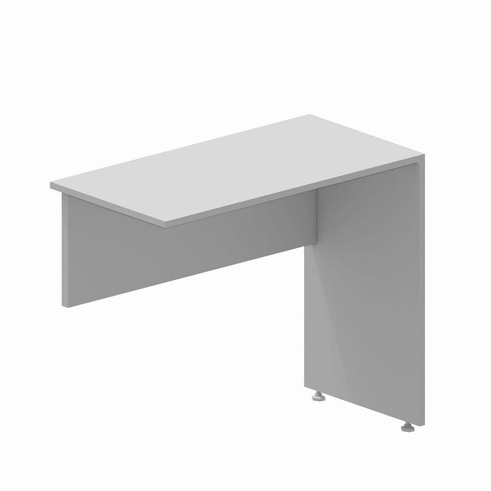 Mesa Tampo Auxiliar 90cm X 74cm para Escritório com Pé Lateral em Painel Corporate Cinza