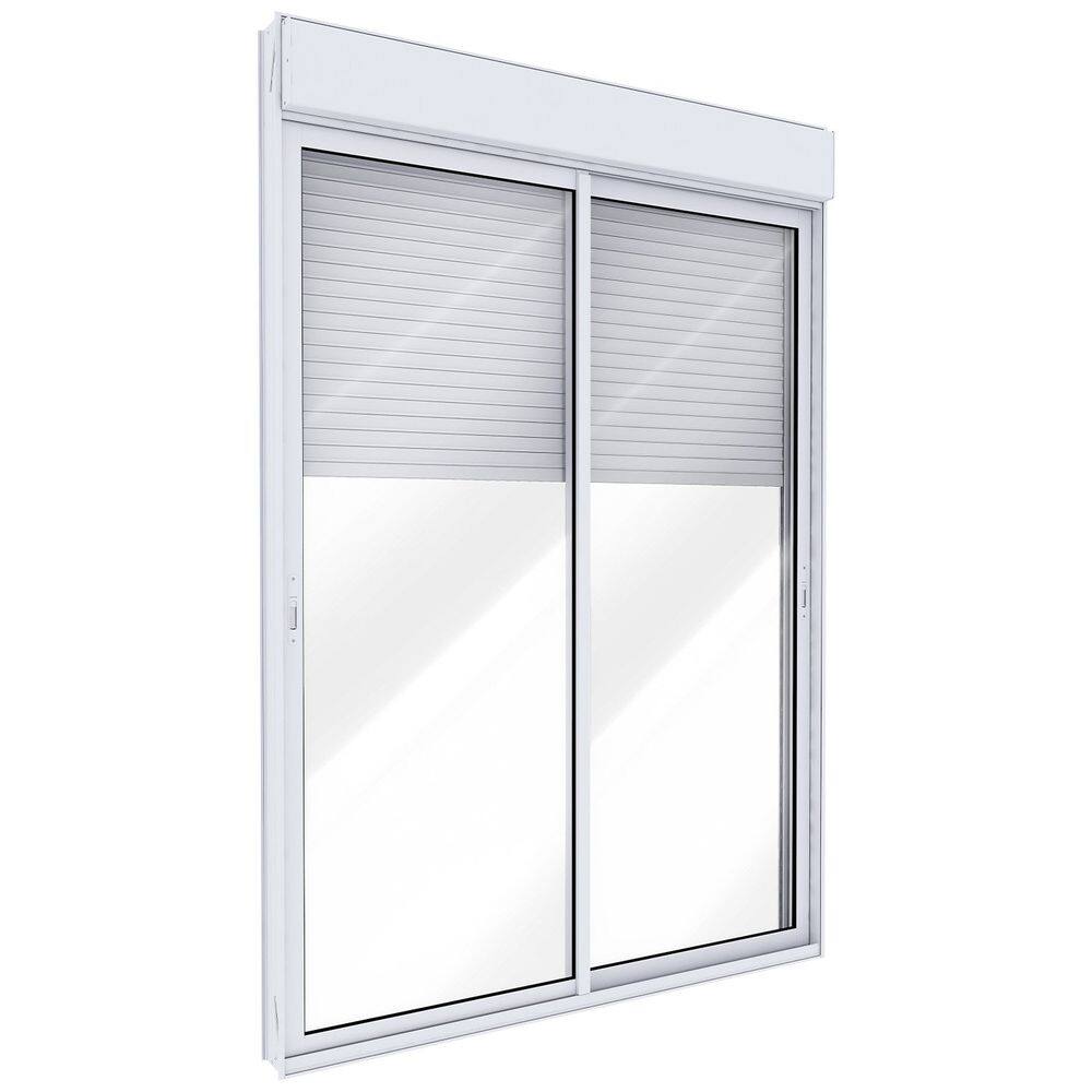 Porta de Alumínio de Correr Lateral 2 Folhas Persiana Integrada Automatizada 220 Volts 235x160 Branco