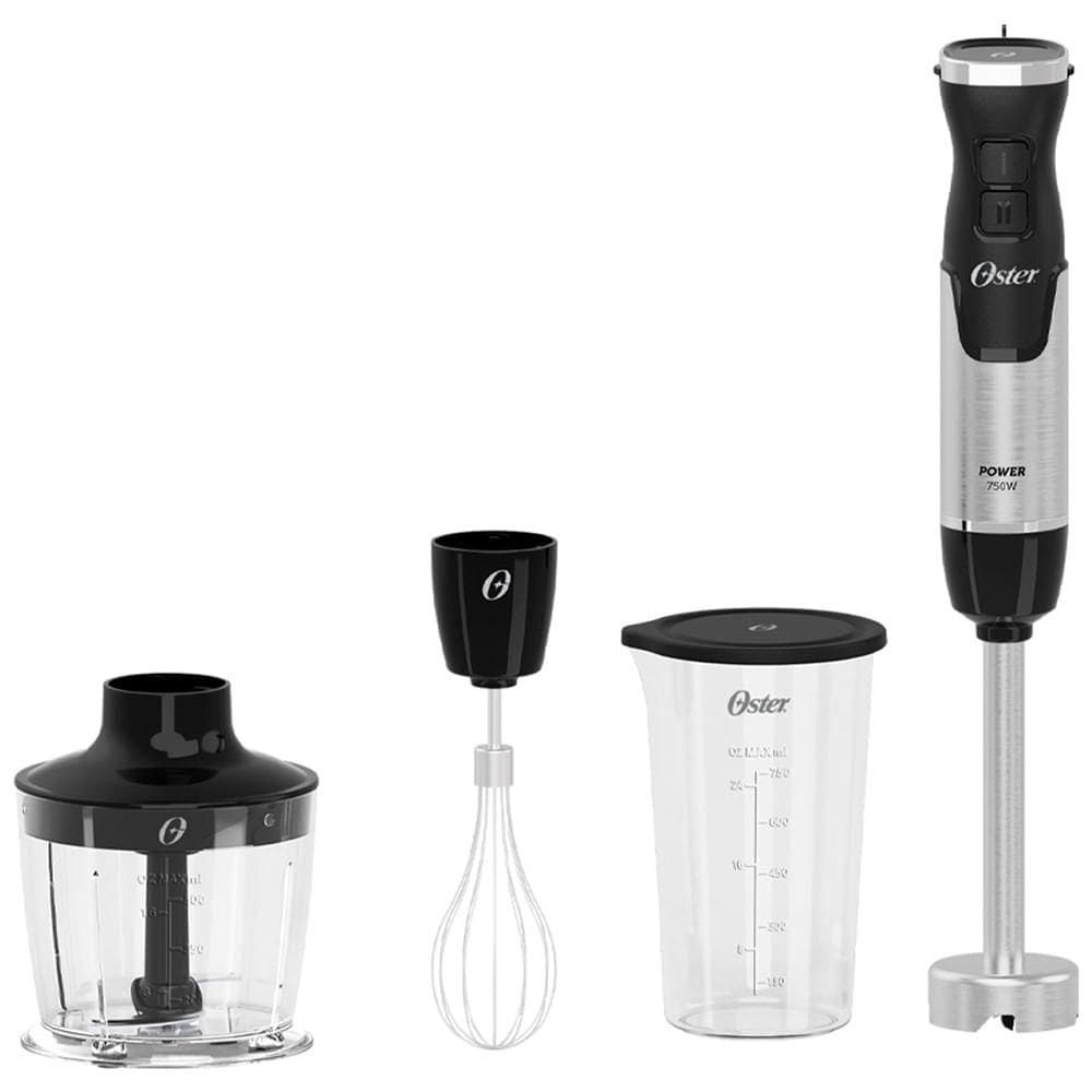 Mixer Power Oster Black Inox 3 em 1 com 02 Velocidades, Função Turbo e Capacidade de 750 ml - OMIX570