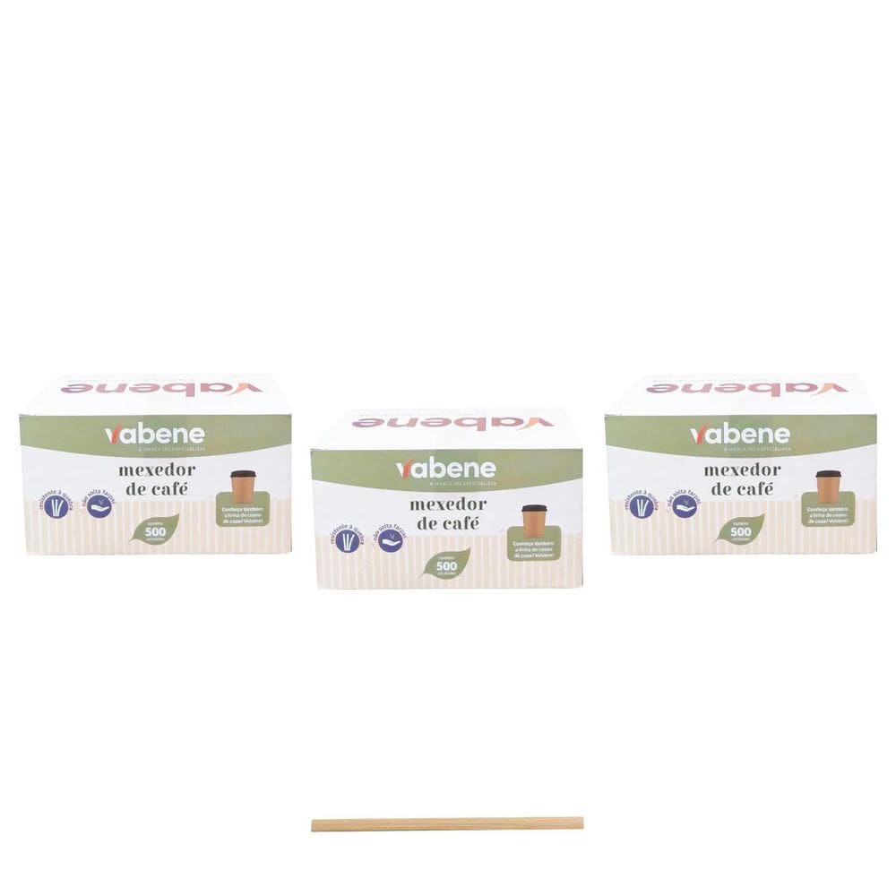 Mexedor De Café Chá Chimarrão Vabene 11 Cm Com 500 Kit 3