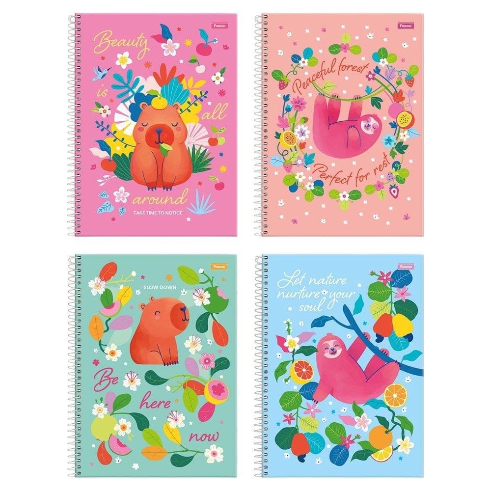 Caderno Espiral Universitario Capa Dura 01M Foroni Amazzu 4X80fls