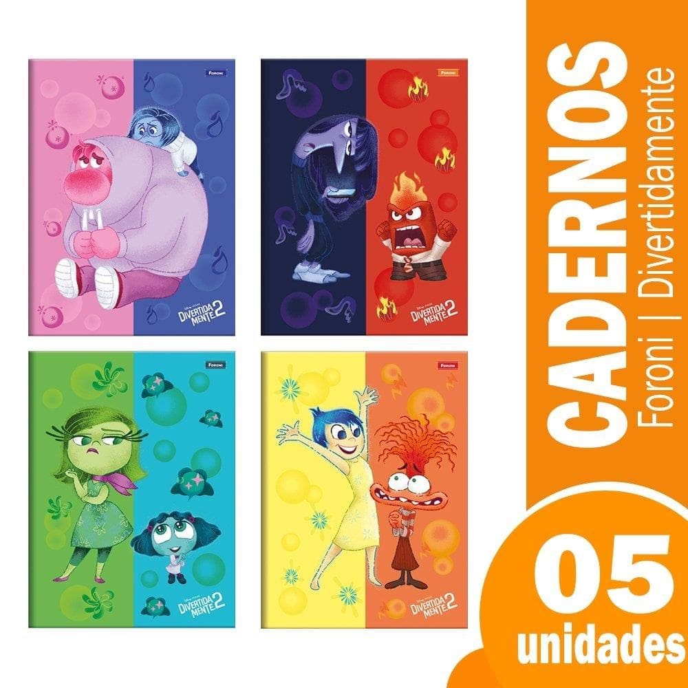 Caderno Costurado 1/4 Costurado Dura Foroni Divertidamente 5X80fls
