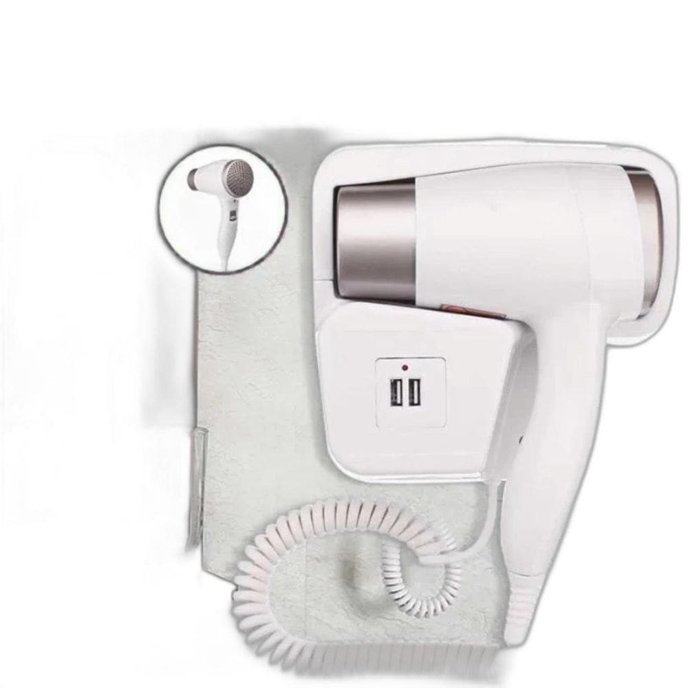 Secador De Cabelo De Parede Usb Branco 220V