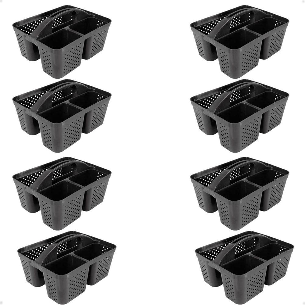 Kit 8 Cesto Cestinha Organizadora Multiuso Com Alça Preto