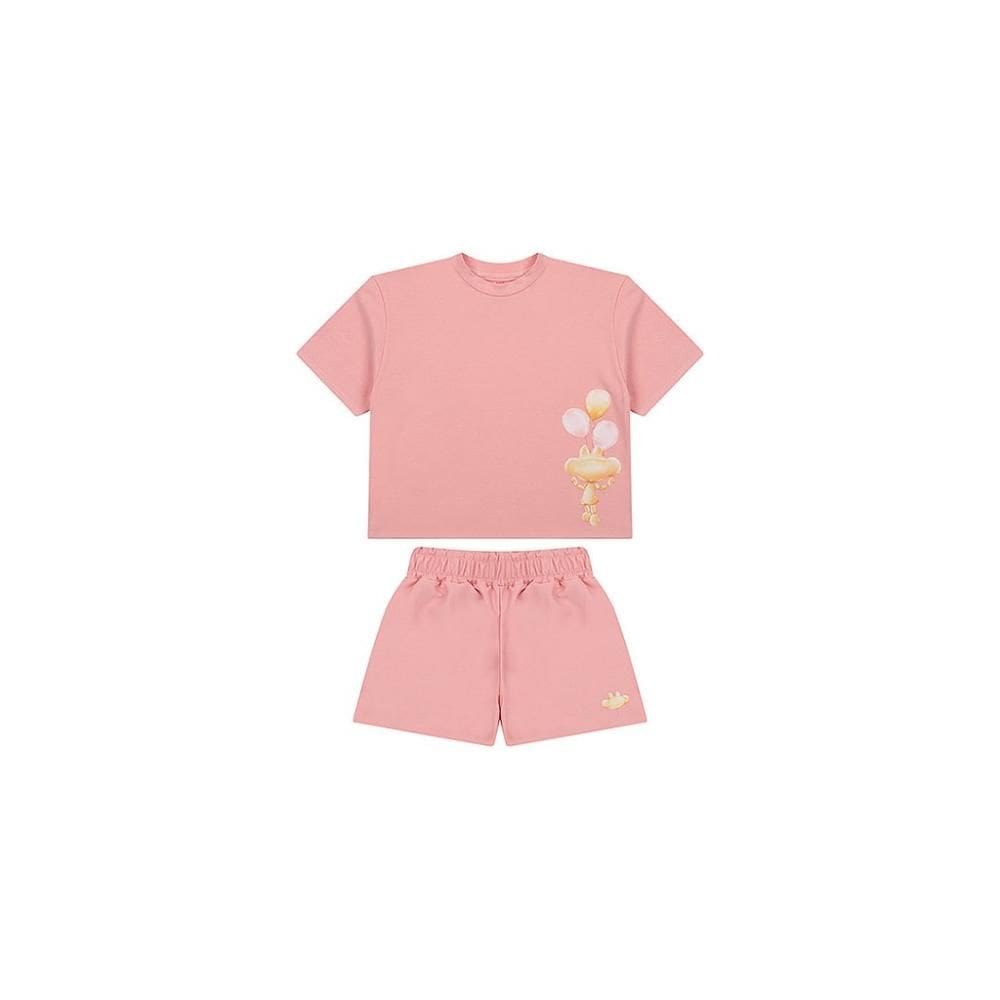 Conjunto Curto Lilica Ripilica Blusa e Short Fun Kids Rosa