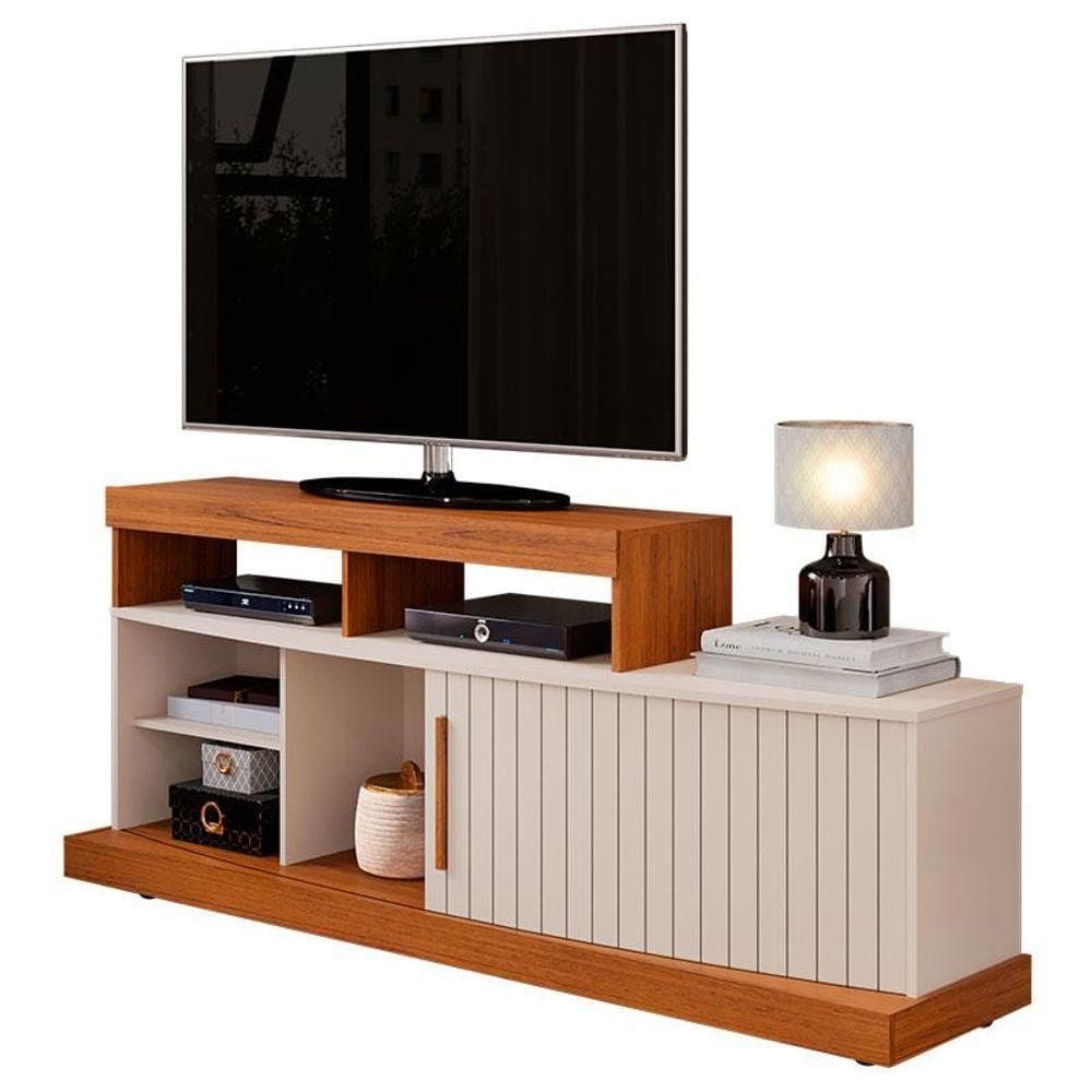 Rack Bancada Para Sala Valle Freijó Off White - Dj Móveis