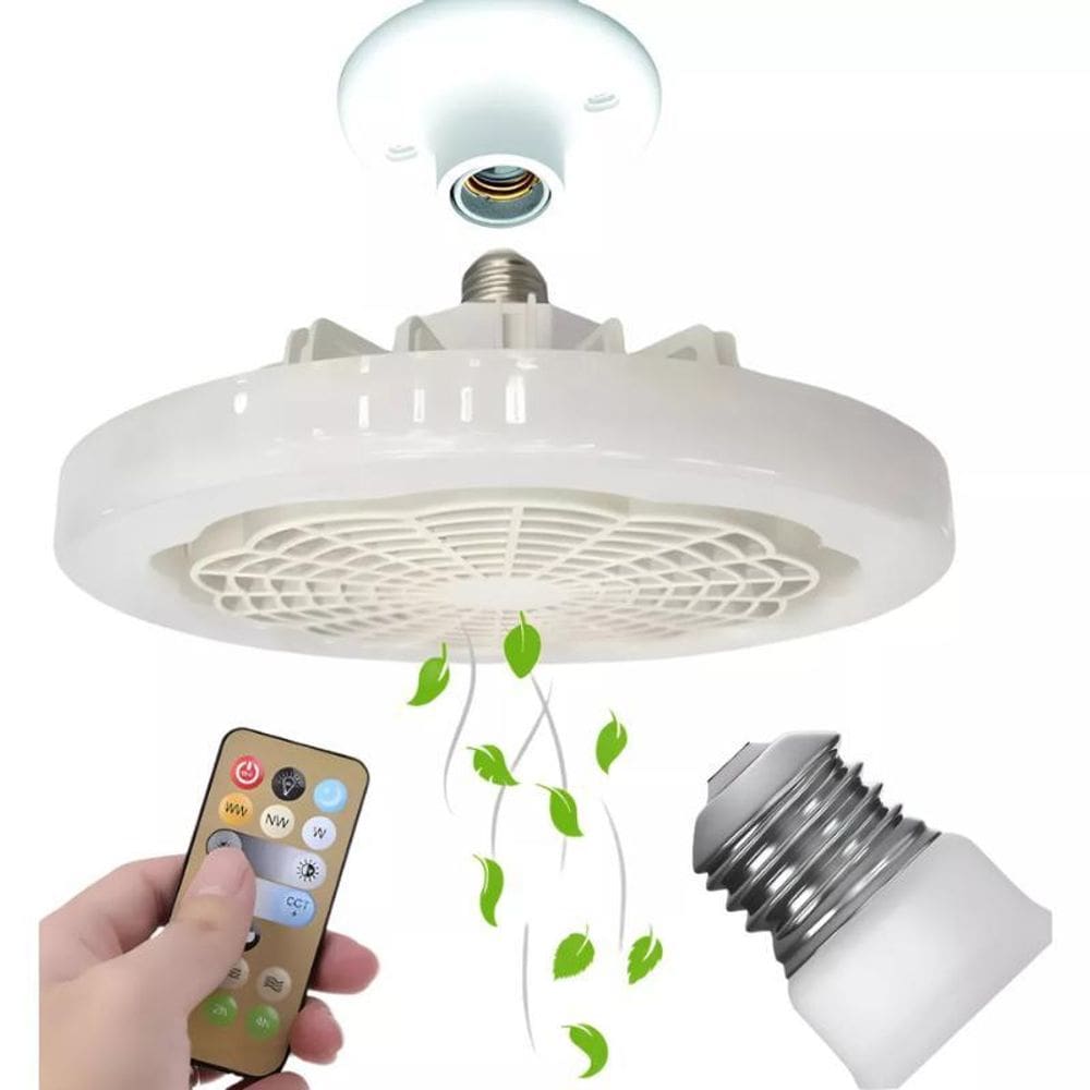 Ventilador Teto Led Lâmpada Controle Remoto 30W Resfriamento