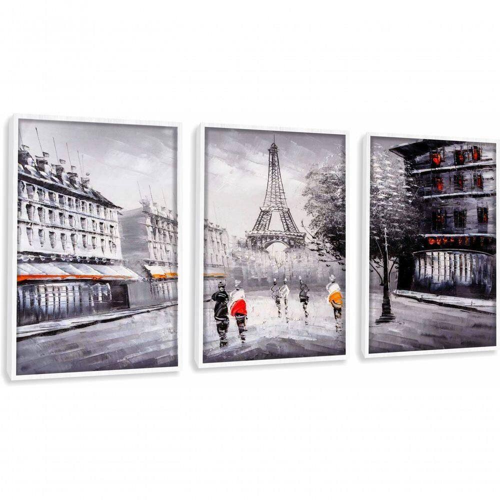 Quadro Decorativo Paris Retrô Com Moldura Branco