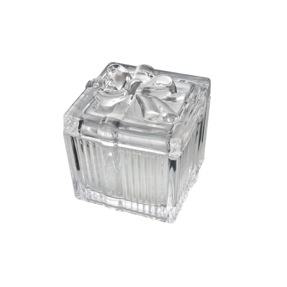 Porta Joia De Vidro Com Tampa Laço 6Cm