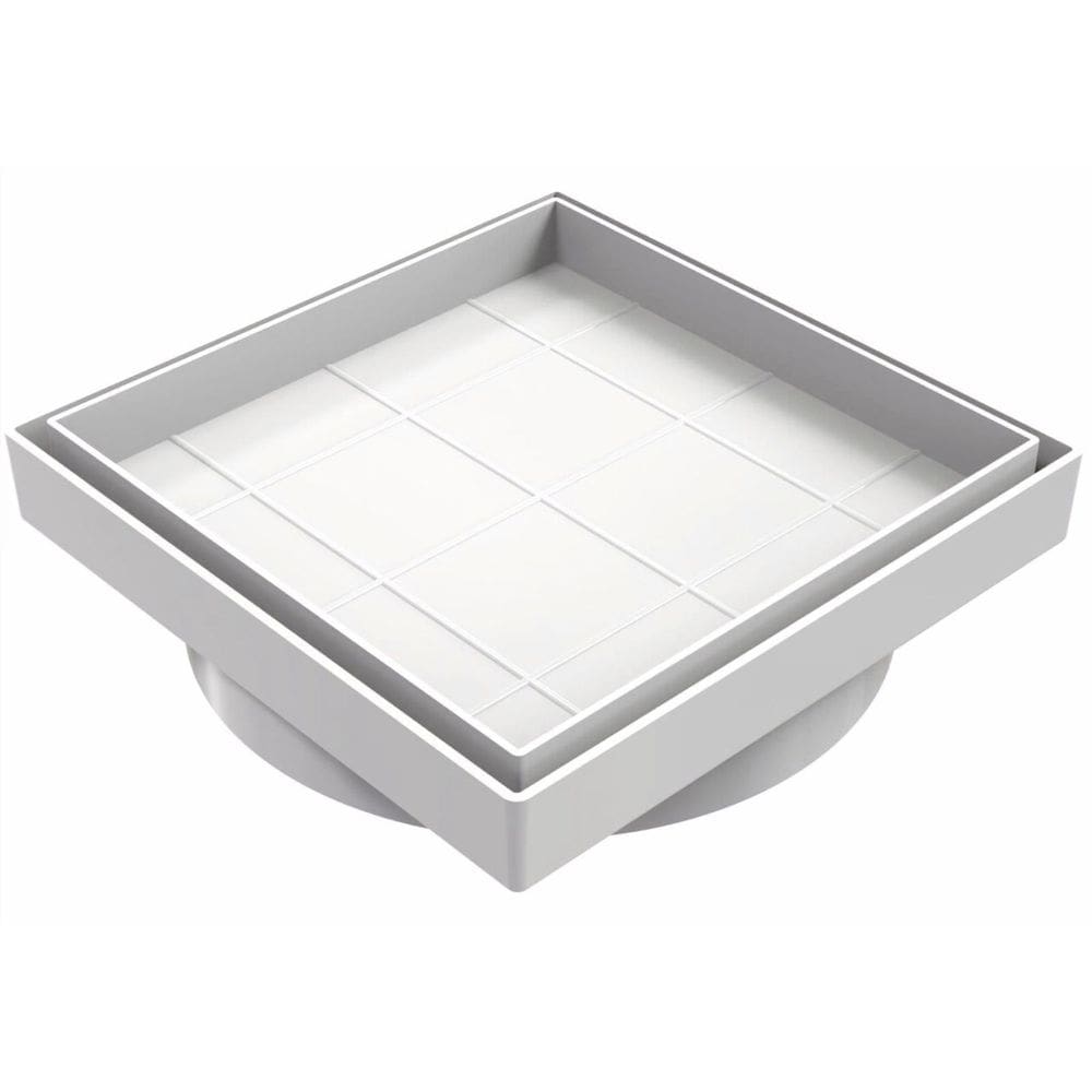 Ralo Oculto Inteligente Quadrado com Tampa Branco FS