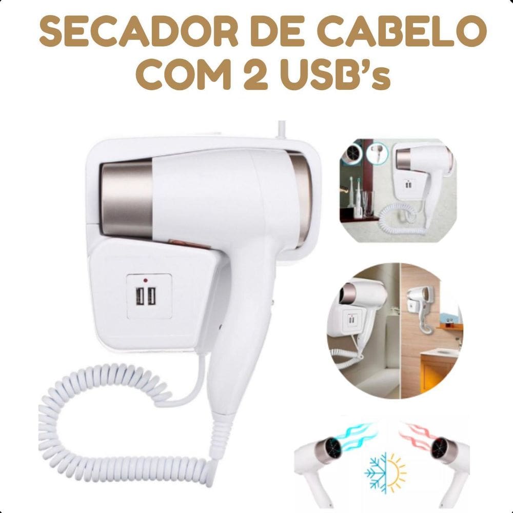 Secador Branco Quente E Frio Para Banheiros 110V