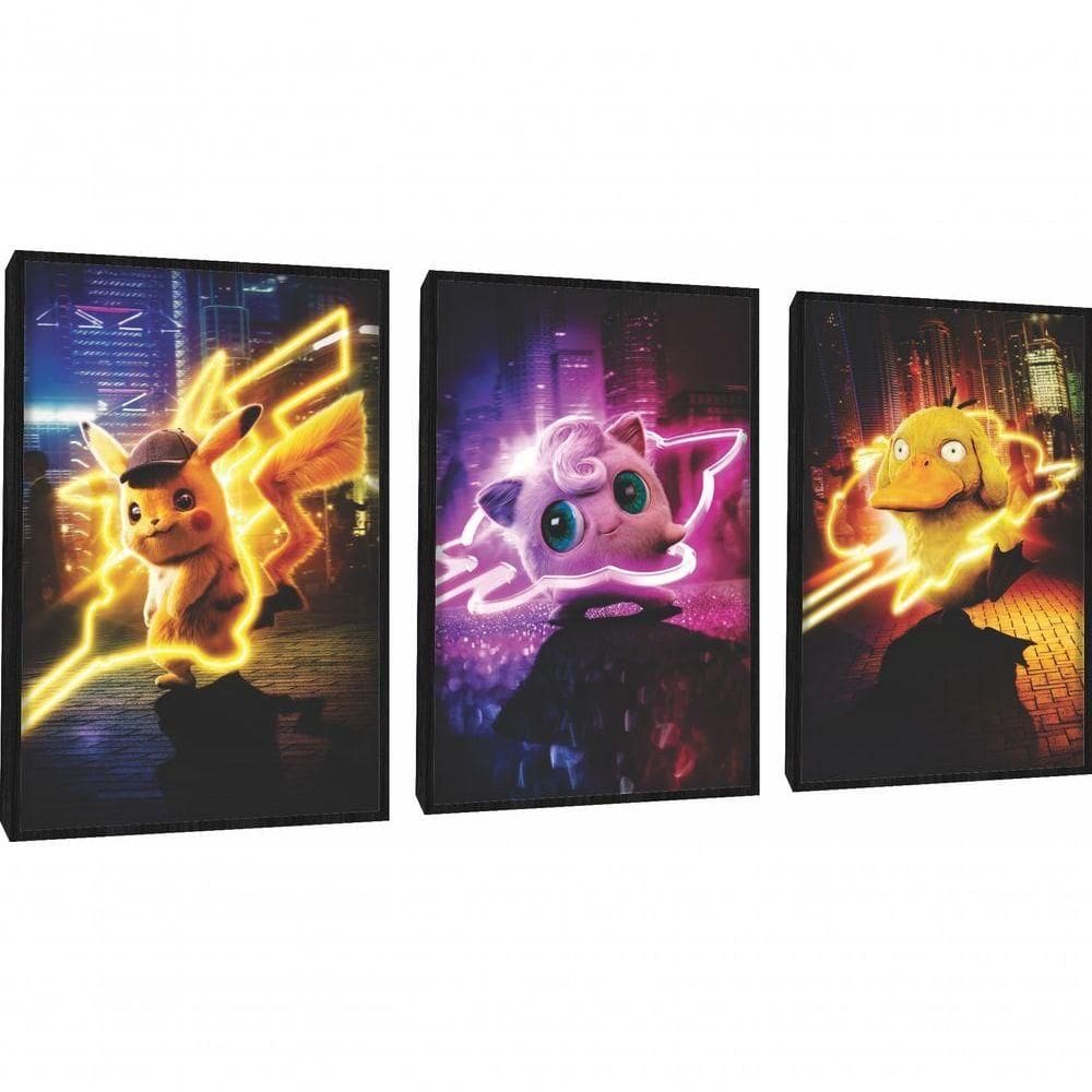 Quadro Decorativo Pokemón Com Moldura Preto