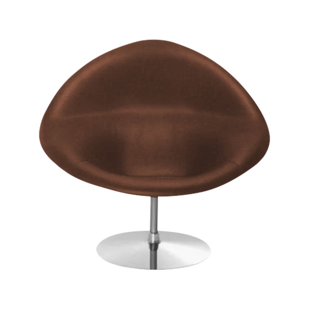 Poltrona Design Gondula Couro Natural Marrom