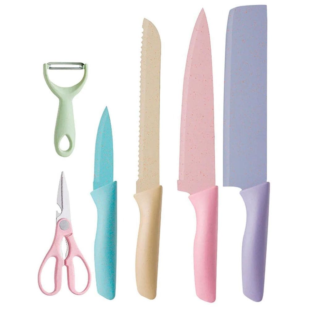 Conjunto Facas Chef Coloridas Top Tesoura