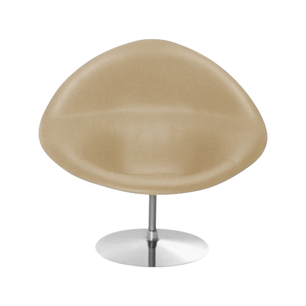 Poltrona Design Gondula Couro Natural Bege