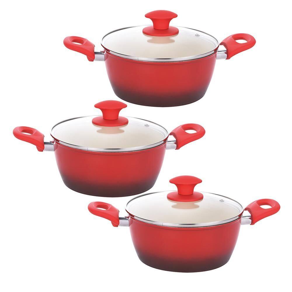 Kit 3 Caçarolas Revestimento Cerâmico Rubi 3.7Mm 24Cm Class