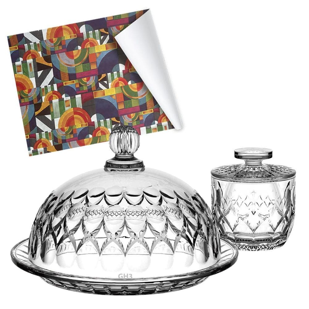 Kit Utensílios Vidro Manteigueira Francesa Queijeira Madrid