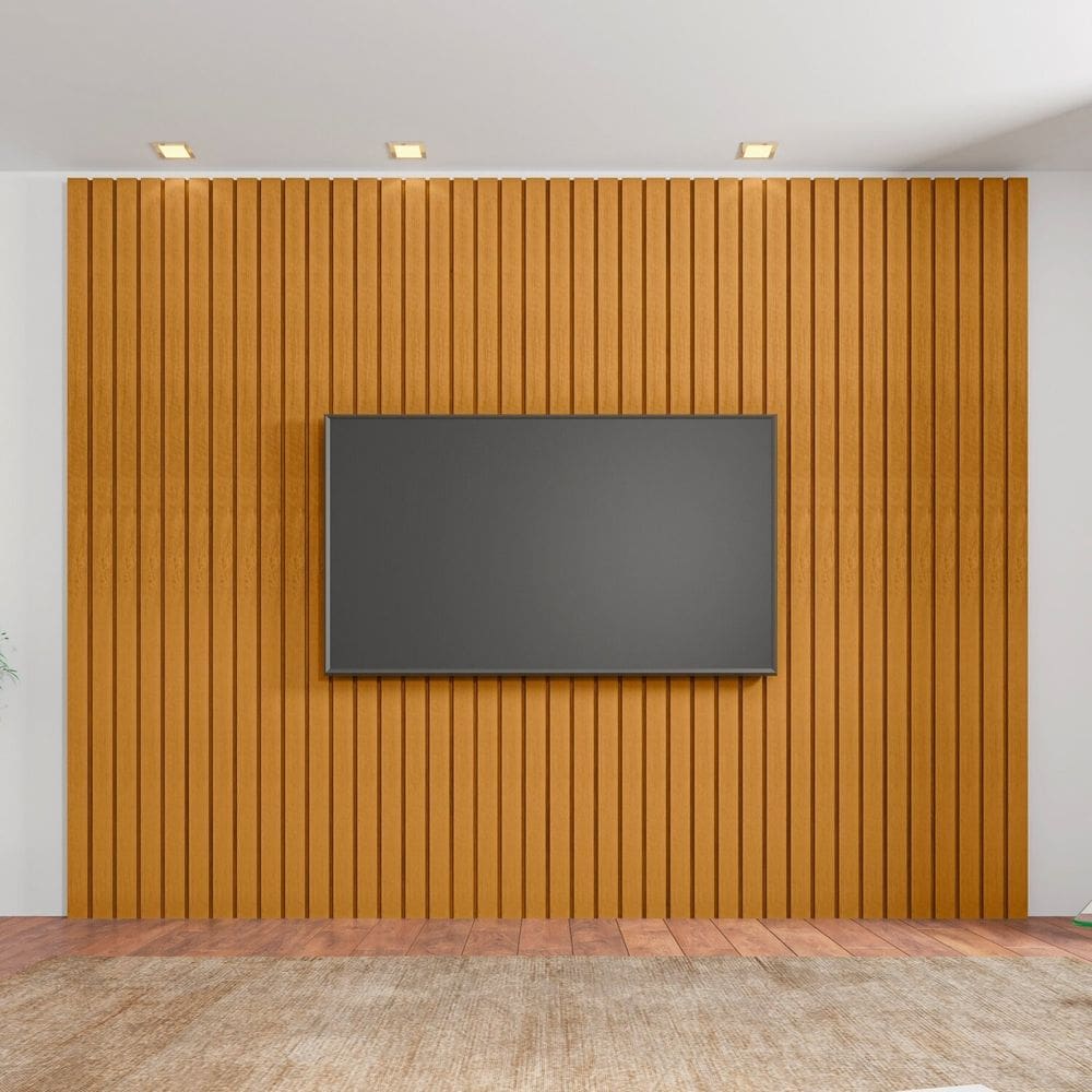 Painel para Tv 75 Polegadas Ripado em Mdf Roma Cinamomo