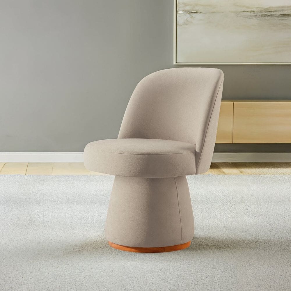 Poltrona Base Giratória e Estofada Vivari Espresso Móveis Cinza