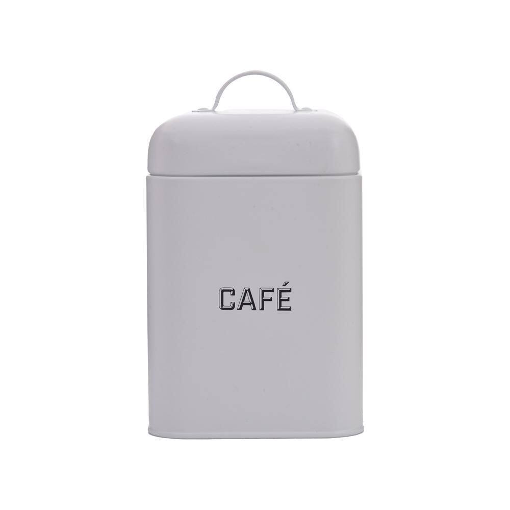 Lata Cafe Retro Branca 12X19X12Cm Aco Carb
