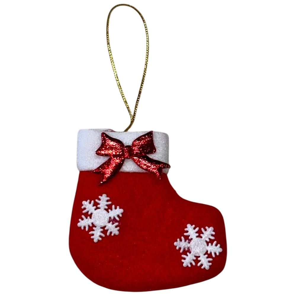 Pendente Natalino Bota Vermelha 9,5cm Decoração Árvore de Natal