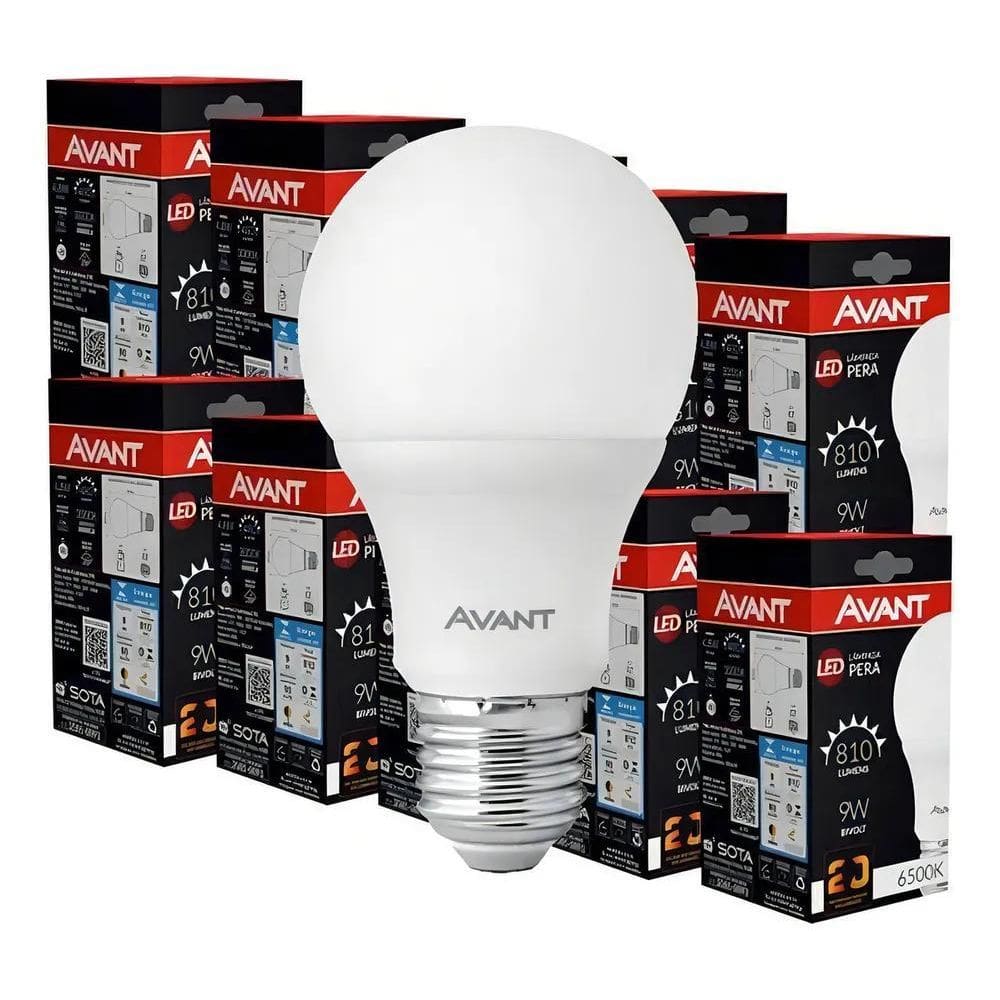 3X Kit 10 Lâmpada Led 9W Bulbo E27 6500K Branco Frio Casa Le