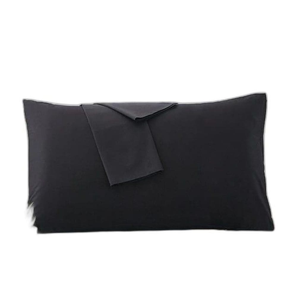 Fronha Avulsa Preto Lisa Envelope Malha Travesseiro 70X50Cm