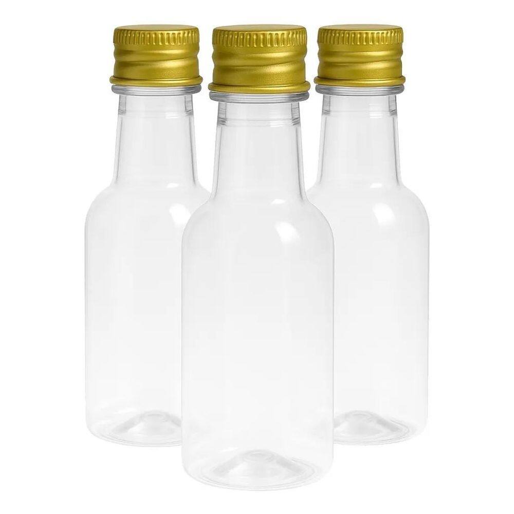 3X 50 Garrafinha Plástica Pvc 50Ml Tampa Alumínio Tampa Meta