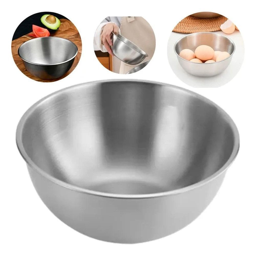 10X Bowl Tigela Bacia Aço Inox Escovado Saladeira 22 Cm Mis
