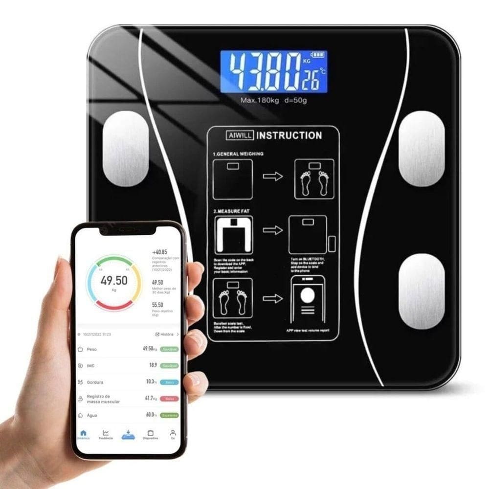 Balança Digital Medidora Corporal Bioimpedância Até 180kg