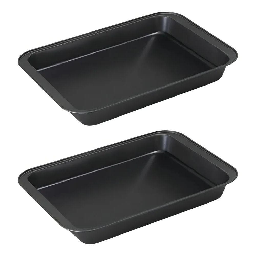 10X 2 Forma Assadeira Antiaderente Retangular Aço Carbono