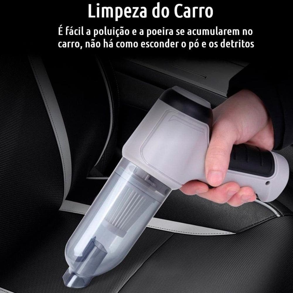 Pó Portátil Mini Aspirador Potente Recarregável Para Carros