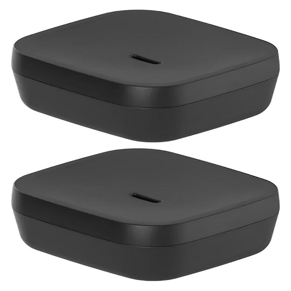 2X Saboneteira De Pia Bancada Lavabo Banheiro Ou Aura Preto