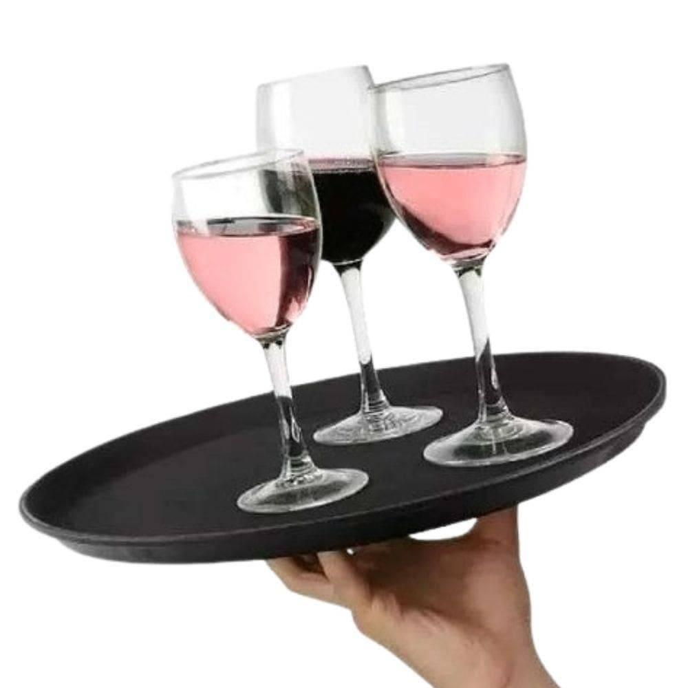 Bandeja 40Cm Preta Antiderrapante Bares E Restaurantes