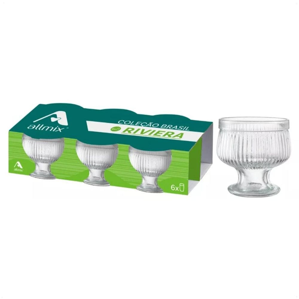 Taça Para Sobremesa De Vidro Riviera 315Ml Com 6 Peças