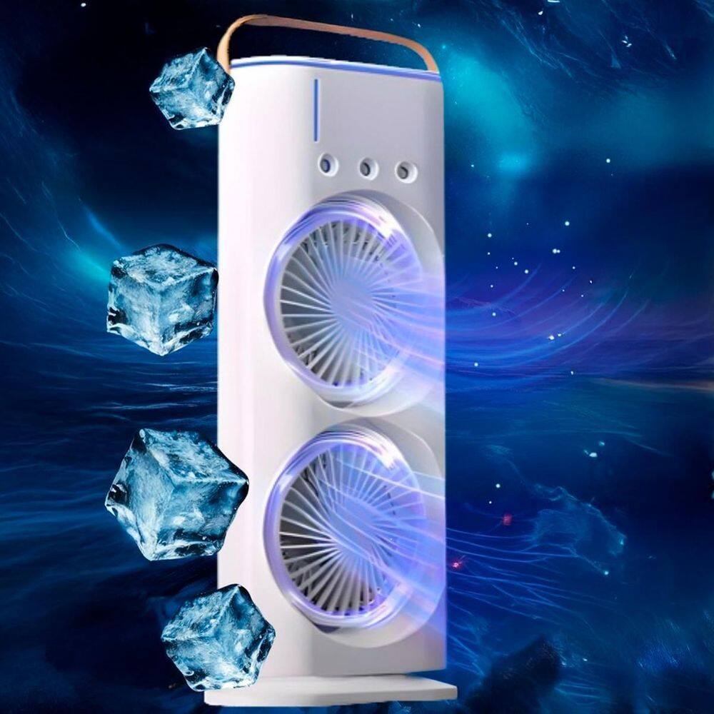 Ventilador Usb Duplo Torre Potente Led Refrigeração