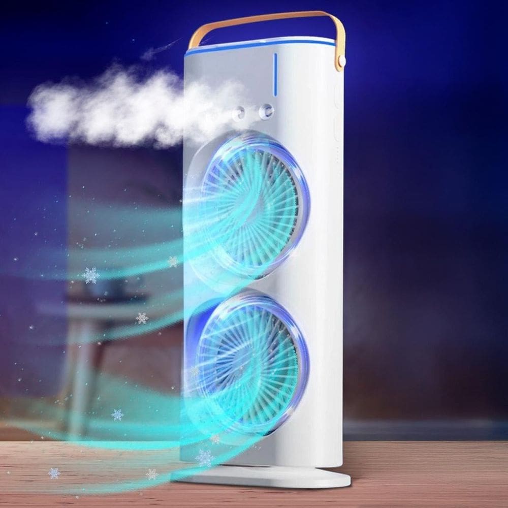 Ventilador Torre Usb Potente Duplo Mesa Melhor Circulação