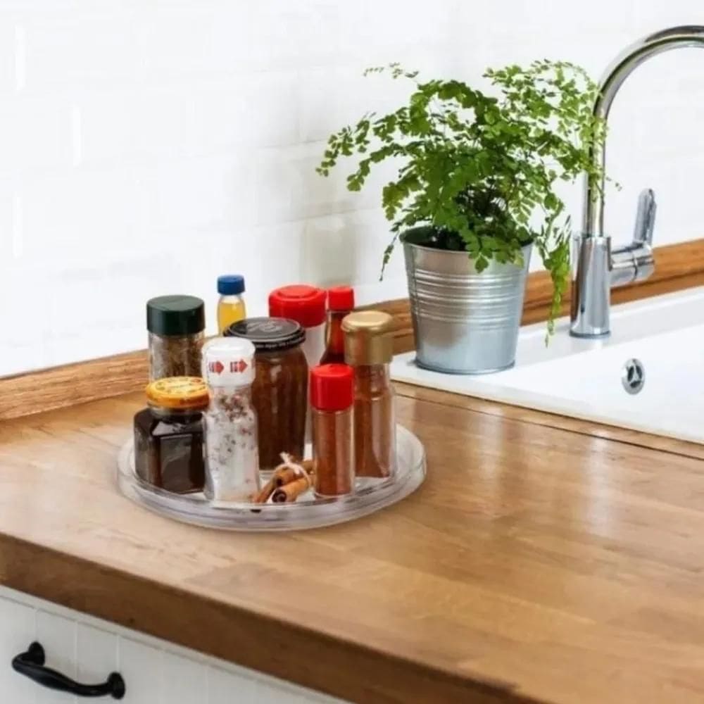 10X Suporte Organizador Giratório Porta Temperos Acrílico A