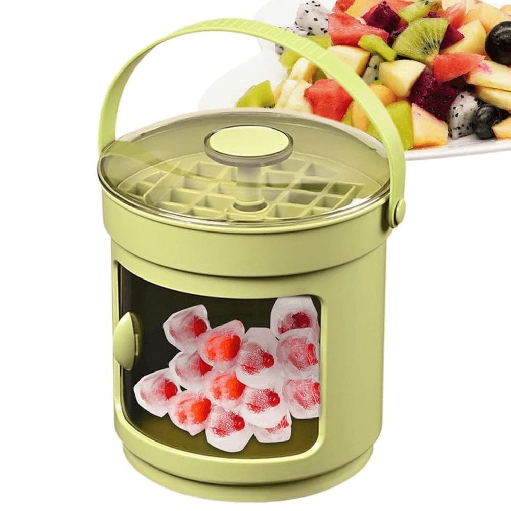 Máquina Balde De Fazer Cubos Com Pinça De Gelo Bandeja Luxo