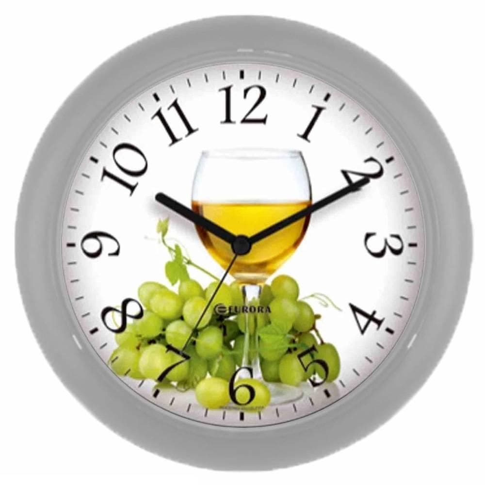 Relógio De Parede Eurora Ref: 6587-024 Cinza Taça De Vinho
