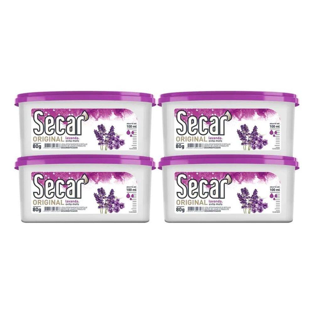 3X 4 Unid. Anti Mofo Secar 80G Lavanda Desumidificador Gavet