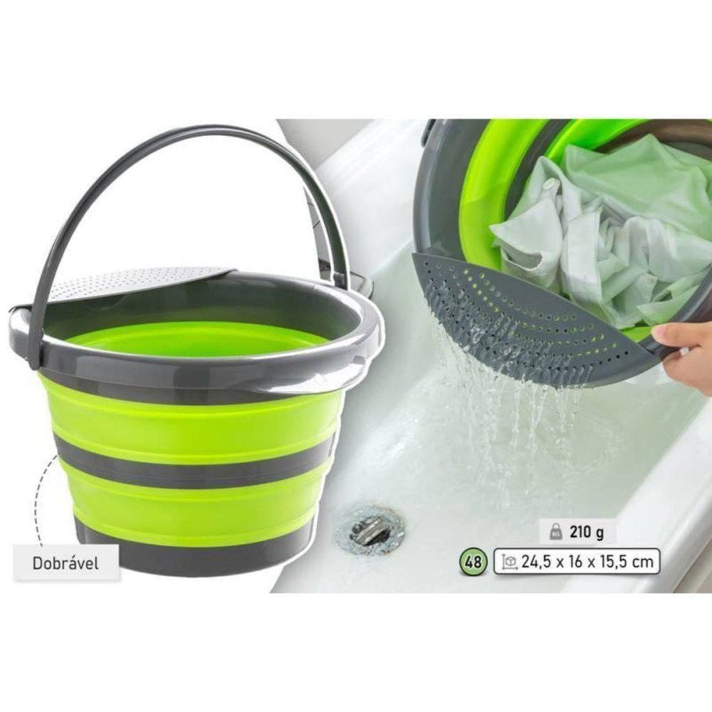 Balde Dobrável Multiuso Redondo 4 Litros -