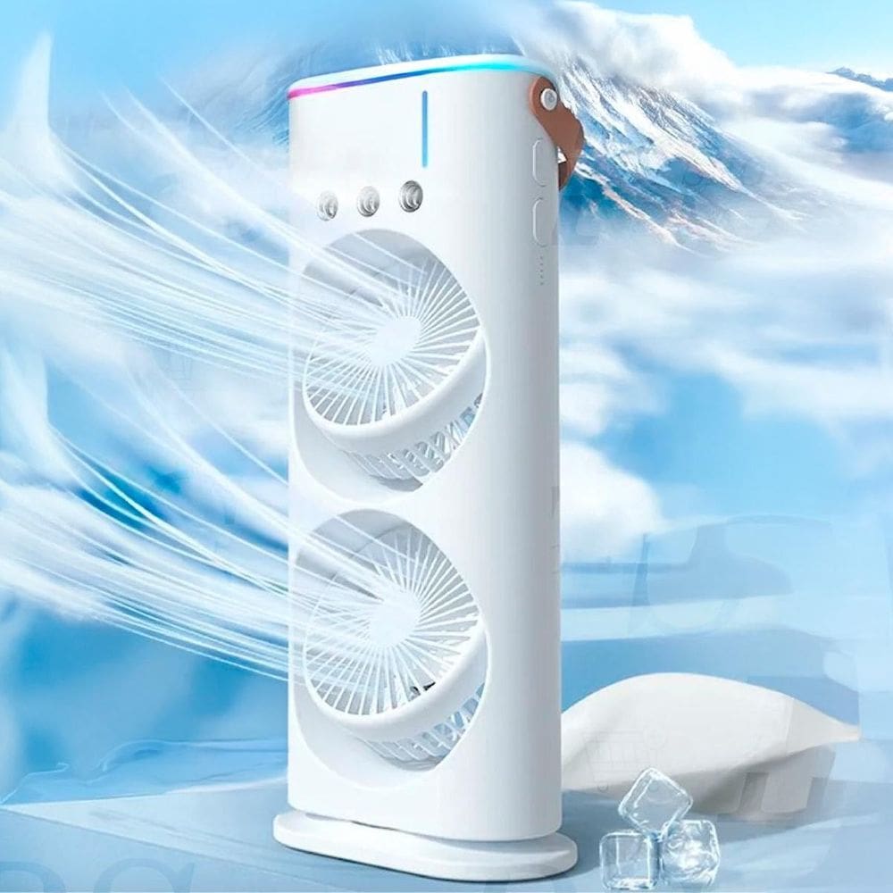 Ventilador Usb Torre Duplo Potente Mesa Refrigeração Top